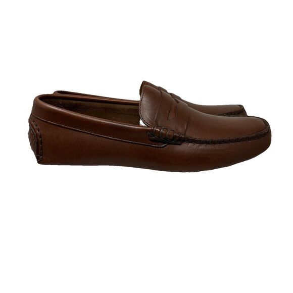 J Crew Mens Leather Driving Loafers 9 Brown Dress‎ Shoes Moccasin AW685 main image 9